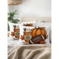 thumbnail image 3 of Outdoor Pillows Waterproof, Fall Thanksgiving Bedding Throw Pillows with Insert for Couch Sofa Bed, Football Pumpkins Maple Leaves Modern 12x20 Inch Pillowcases Decorative Patio Pillow Set of 2, 3 of 8