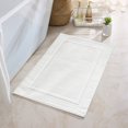 thumbnail image 5 of Xiao Hua 2 alfombrillas de baño clásicas de algodón blanco, absorbentes, para hotel, spa, ducha, baño [no aptas para baño], lavables a máquina., 5 of 5