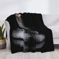 thumbnail image 3 of Disketp Black Cobra Snake Flannel Blankets - Thick and Warm Blanket for Winter, Soft Fuzzy Plush King Blanket for All Seasons-40"x30", 3 of 6