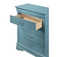 thumbnail image 4 of Glory Furniture Louis Phillipe 4 Drawer Chest in Teal, 4 of 5