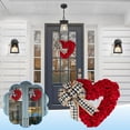 thumbnail image 5 of Valentines Day Decor,Red Love Hearts Wreaths for Front Door Outside,Valentine Decorations for The Home Plaid Bowknot Heart Shaped Wreath for Outdoor Valentine's Day Wreath,San Valentin Decoration, 5 of 5