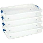 Homz 60 Quart Clear Under Bed Storage Container