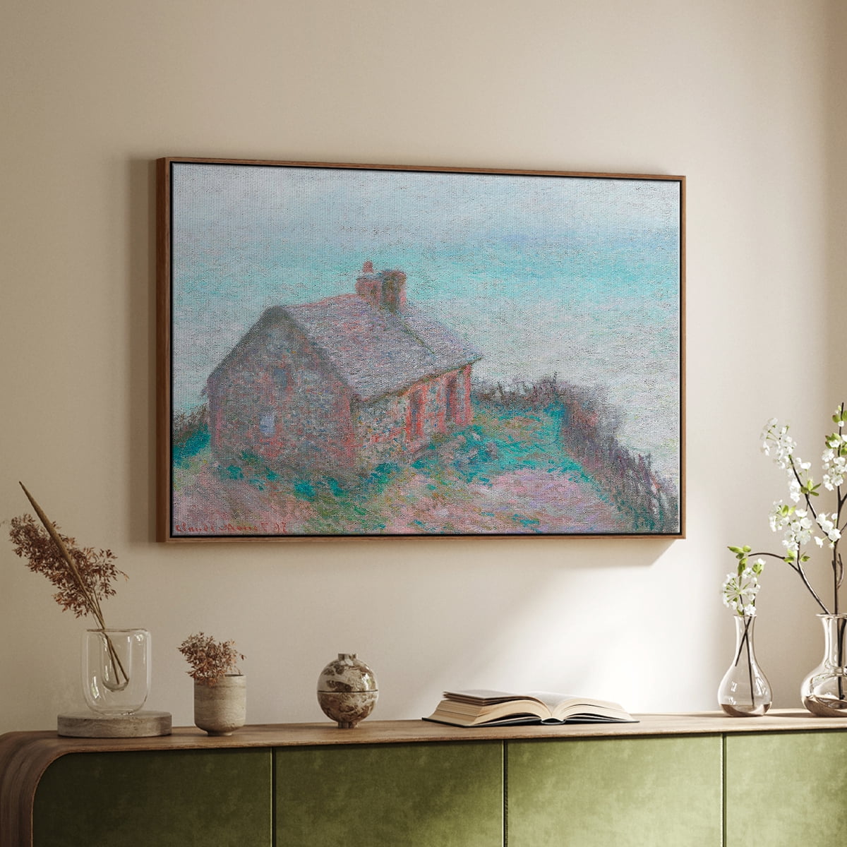 Vintage Landscape-CXLIX By Wexford Home Framed in Walnut Wood Gallery Wrapped Canvas 27 in. x 41 in.