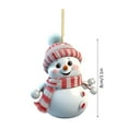 thumbnail image 3 of Zhourta Christmas Snowman Ornament 3 Inch 2D Flat Acrylic Snowman Hanging Decoration Cartoon Snowman Pendant for Christmas Tree Mantel Decoration, 3 of 4