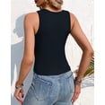thumbnail image 4 of Womens Solid Round Neck Ribbed Summer Tank Top Sleeveless Racerback Cropped Basic Camisole Shirt Top(BL-S), 4 of 5
