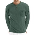thumbnail image 1 of Playera Henley Casual Para Hombre Manga Larga Con Bolsillos, 1 of 3