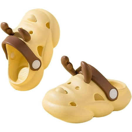 

CoCopeaunts Baby Girls Boys Slip On Cute Fawn Slides for Kids Summer Non-Slip Soft Beach Slides Indoor Outdoor