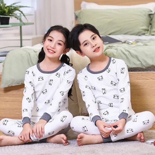 Pijamas para niños y niñas, camiseta cálida a rayas con pantalones, ropa de dormir para jóvenes, conjuntos de ropa de Navidad, otoño e invierno, nuevo
