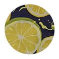 thumbnail image 4 of HAOXIT Seamless Summer Yellow Lemon Slices on Dark Black Table Cloth, Table Dinner Tablecloth , Desk Cloth Cover for Home Party 38-42, 4 of 8