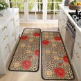 thumbnail image 4 of Kitchen Rugs Sets Of 2,Pioneer Flower Floral Print Pattern Anti Fatigue Kitchen Mat Rugs Non Slip Washable,Decorative Kitchen Floor Mats for Kitchen,Sink,Laundry,17X47 Inch, 4 of 5