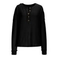 thumbnail image 7 of Waffle Velvet Knit Sweater Shirts for Womens Light Warm Ultra Soft Textured Pullover Sweater Blouses Henley Neck Tops Long Sleeve Blouses Spring Outfits 2025 Pullover Fall Winter Clothes, 7 of 7