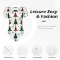 thumbnail image 6 of Haiem Buffalo Plaid Christmas Trees Women's Crew Neck Short Sleeve Bodysuit Tops Stretchy Slim Basic-X-Large, 6 of 9