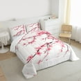 thumbnail image 3 of jejeloiu Cherry Blossom Queen Comforter Set,Japanese Floral Bedding Sets,White Pink Bedding Comforter Set For Girls Kids,Luxury Bedroom Decor Reversible,3-Piece, 3 of 8