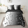 thumbnail image 2 of Erosebridal Musical Notes Bedding Sets Twin Size,Music Theme Comforter Sets with Sheets,Black Grey Bed in a Bag Twin size,Ultra Soft Melody Oom Decor,Reversible,7pcs, 2 of 6