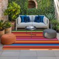 thumbnail image 2 of Mexican Style Outdoor Rug for Patio/Deck/Porch, Non-Slip Large Area Rug 5 x 7 Ft, Colorful Mexico Stripes Orange Red Indoor Outdoor Rugs Washable Area Rugs, Reversible Camping Rug Carpet Runner, 2 of 8