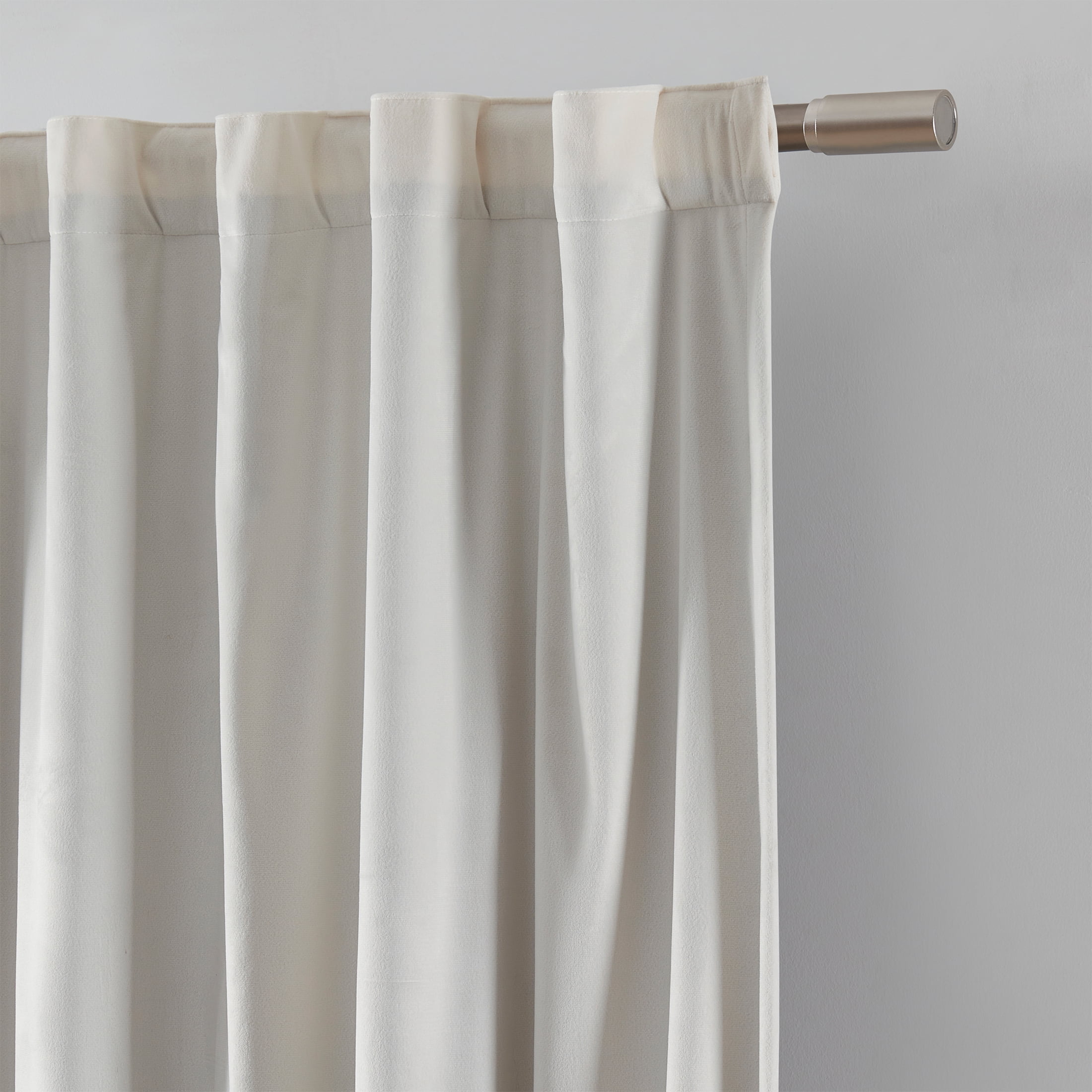 Better Homes & Gardens Dutch Velvet 100% Blackout Single Curtain Panel, Off White, 52 in W x 84 in L