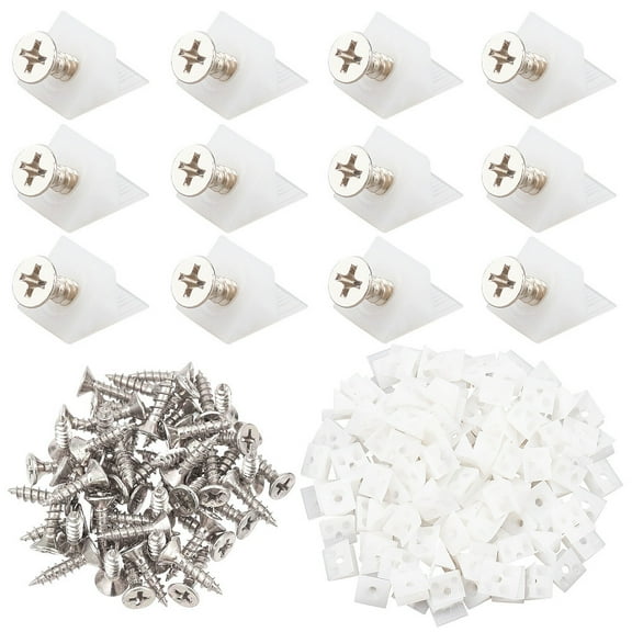 1box 55 sets Plastic Brackets 45 Degree Angle Brackets with 201 Stainless Steel Screw Plastic Brackets: 9x15x13mm