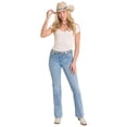 thumbnail image 4 of Rock and Roll Denim Womens Rock and Roll   Notched Pocket Mid Rise Bootcut 31x36 Denim, 4 of 4