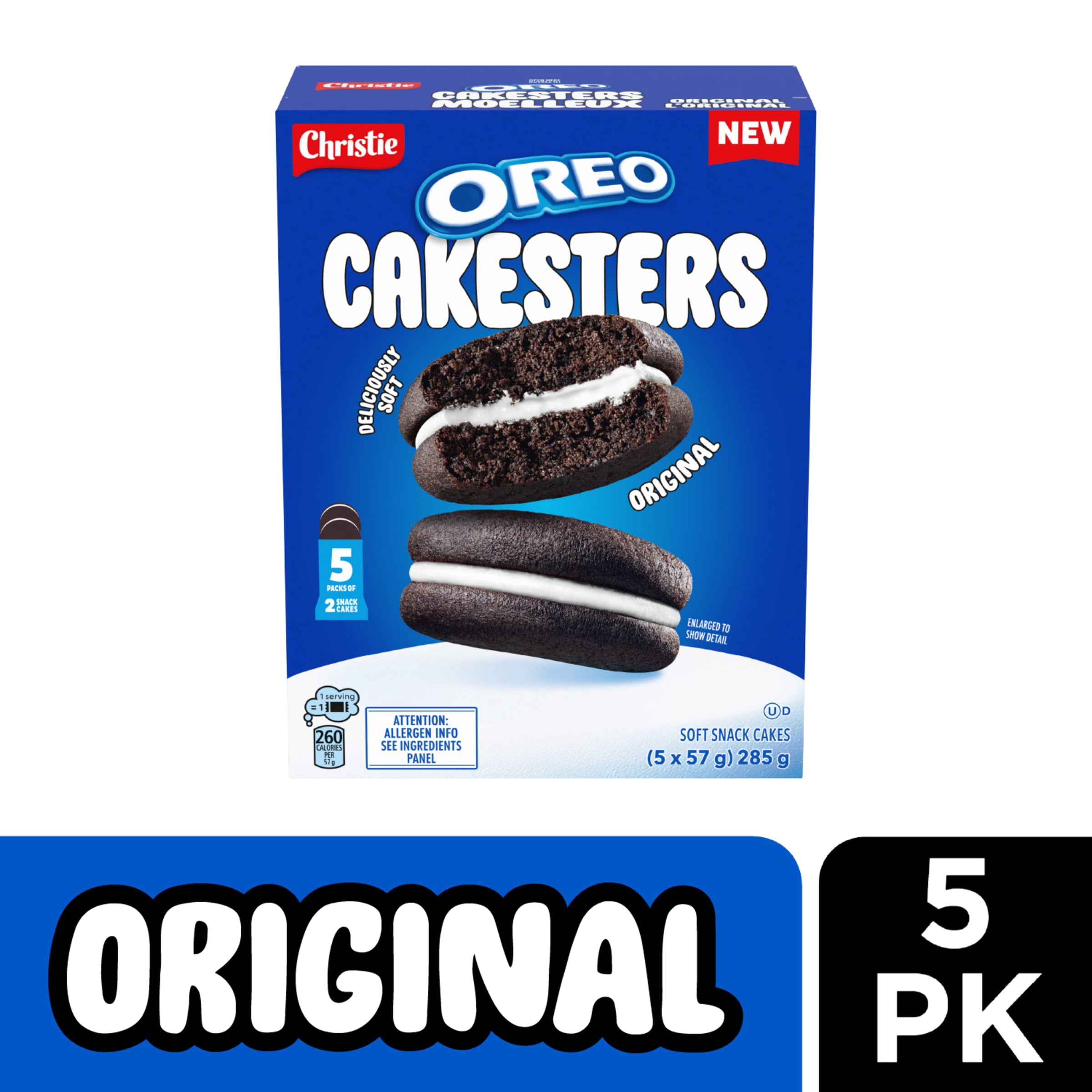 OREO Cakesters Soft Snack Cakes, Snack Packs 5x57g