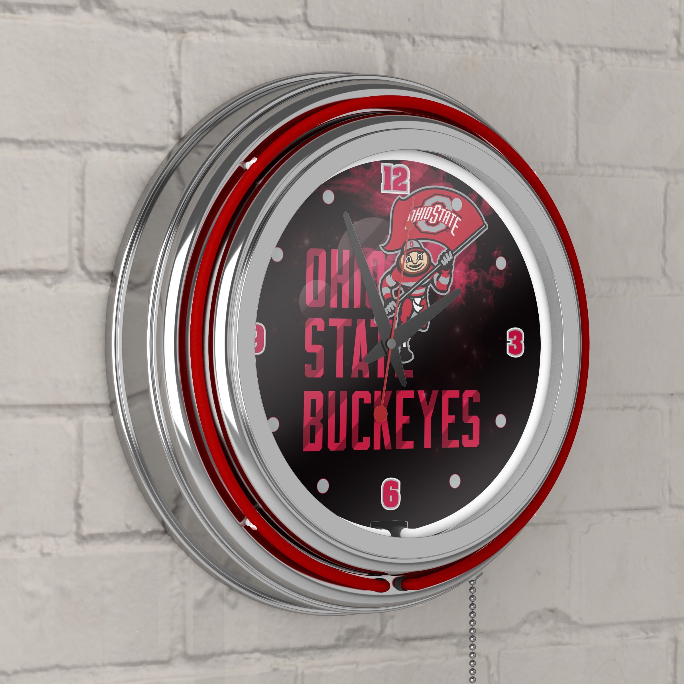 NCAA East Carolina University Chrome Double Ring Neon Clock 14