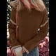 thumbnail image 5 of Suéteres para Mujer, Cuello Redondo Liso, Corte Holgado, Larga, Punto en Contraste, Jersey, Tops Marrón S, 5 of 7