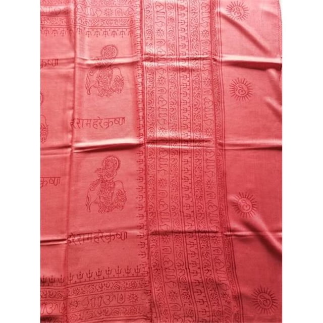 Châle de Prière Méditation Yoga Hindou OM - Tomate Cerise