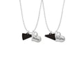 thumbnail image 2 of Delight Jewelry Acrylic 3/4" Black Megaphone Mother & Daughter Heart Necklaces (Set of 2), 19"+2", 2 of 4