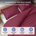 thumbnail image 5 of Kotton Culture 3 Pc Duvet Cover Queen Size/Full Size Set-100% Egyptian Cotton 600 TC Ultra Soft Premium Durable Comforter Cover Zipper Closure & Corner Ties- (Red Burgundy, 90" X 90"), 5 of 8