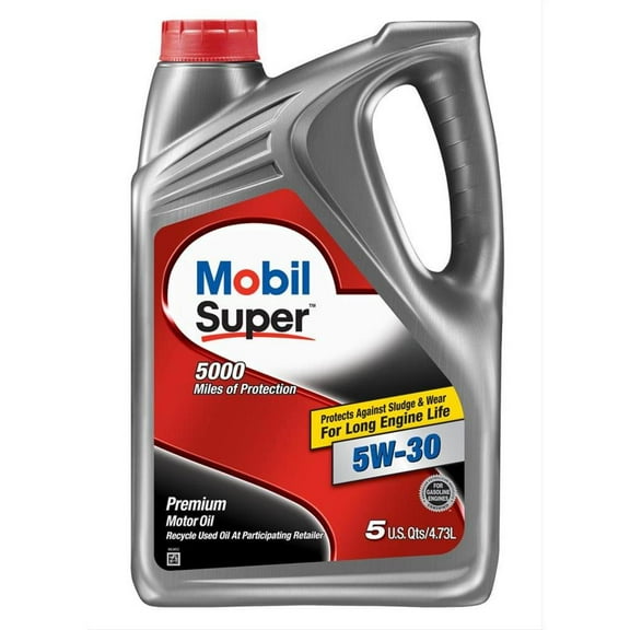 Mobil 1 124407 Synthetic Blend Motor Oil, 5W-30, 5 Quarts, Model 324124407