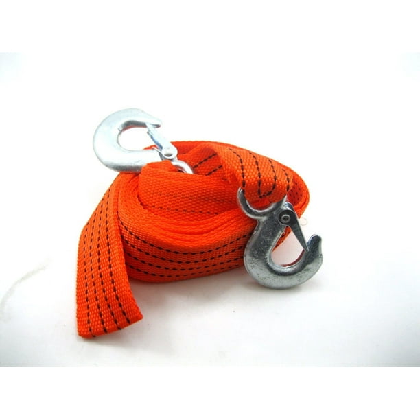 9 ft 6500 lbs / 3 Tons Car Tow Cable Towing Strap Rope with Hooks Heavy