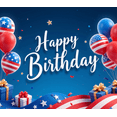 thumbnail image 3 of Patriotic Design Happy Birthday Banner American Flag Balloon Celebration Decor for Birthday Party Indoor Outdoor Events, 3 of 7