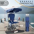 thumbnail image 2 of Portable Folding Camping Chairs with Canopy Shade, Beach Chair for Adults, Durable Weather Resistant 600D Oxford Cloth, Camping Chair with Canopy for Outdoors, 2 of 6