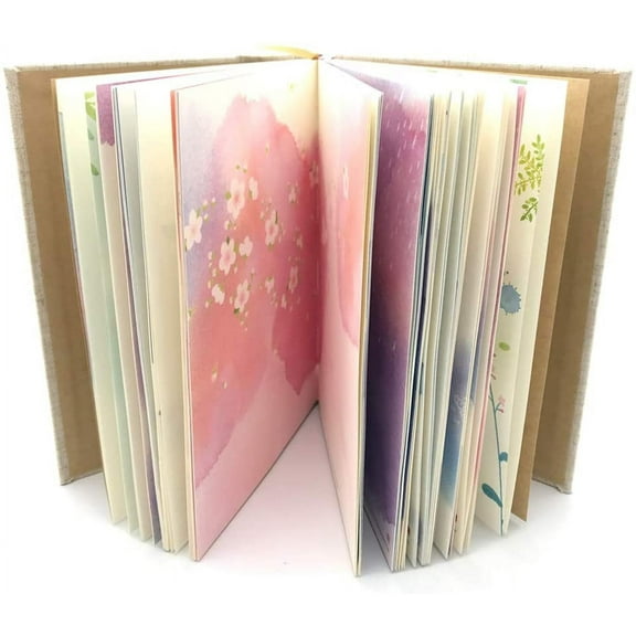 Colorful Blank Notebook Unruled Personal Diary Journals to Write in for Women Hardcover Writing Notepad Gift Unique Watercolor Design 192 Pages 2 Bookmarks Unlined
