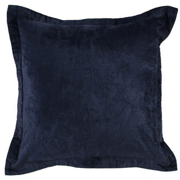 Benzara BM228834 Square Fabric Throw Pillow with Solid Color & Flanged Edges&#44; Blue
