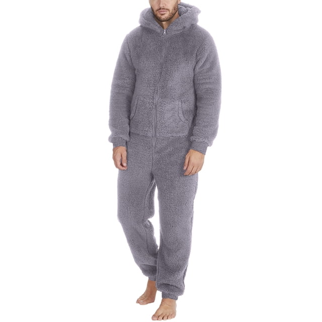 Birdeem Combinaison à Manches Longues pour Hommes Pyjama Décontracté d'Hiver Chaud