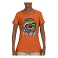 thumbnail image 3 of Funny Neon Sloth | Dean Russo Art Animal Lover Womens T-Shirt, Orange, S, 3 of 5