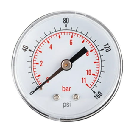 Walfront 1/8 BSPT Back Mount Vacuum Gauge - Measures -1 To 0 Bar / -30 To 0 InHg For Air, Water, Oil, Gas