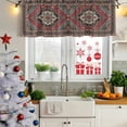 thumbnail image 6 of 2 Pack Valances for Windows, Aztec Southwest Window Valances for Living Room/Bedroom/Bathroom, Red Brown Boho Chic Abstract Geometric Light Filtering Kitchen Curtain Valance 60"W x18" L, 6 of 9