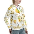 thumbnail image 6 of Picia Farm Bee Cute Honey Pattern Casual Women's Hoodie, Hooded Sweatshirt with Kangaroo Pocket, Comfortable Pullover with Eye-catching Drawstrings-X-Large, 6 of 7