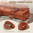 thumbnail image 5 of Leumius L-Shaped Sectional Sofa for Living Room,105" Modular 4-Seater Upholstered Sofa Couch with Cup Holder/USB Interface/Storage Box,Orange, 5 of 8