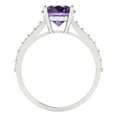 thumbnail image 4 of Clara Pucci 14K White Gold 2.3ct Alexandrite Solitaire with Accents Ring, 4 of 8