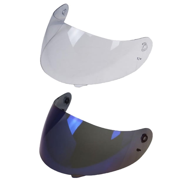 Visera del casco de la motocicleta Cola 2 Paquete Plegable Arriba Solar Transparente / Azul