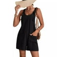 thumbnail image 2 of WBQ Women's Wide leg Romper Shorts Sexy Tie Knot Strap Sleeveless Boho Jumpsuit Overall Pants, 2 of 6