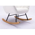 thumbnail image 7 of Rocking Chair, Teddy Fabric Glider Rocker Chair with High Backrest, Modern Rocking Accent Side Chairs with Armrests for Nursery Bedroom Living Room, Lvory, 7 of 7