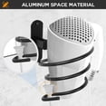 thumbnail image 4 of Hair Dryer Holder,Wall Mounted Spiral Hair Dryer Shelf,Bathroom Stainless Steel Hair Dryer Bracket,Self-Adhesive Hair Dryer Storage Rack (Black), 4 of 7