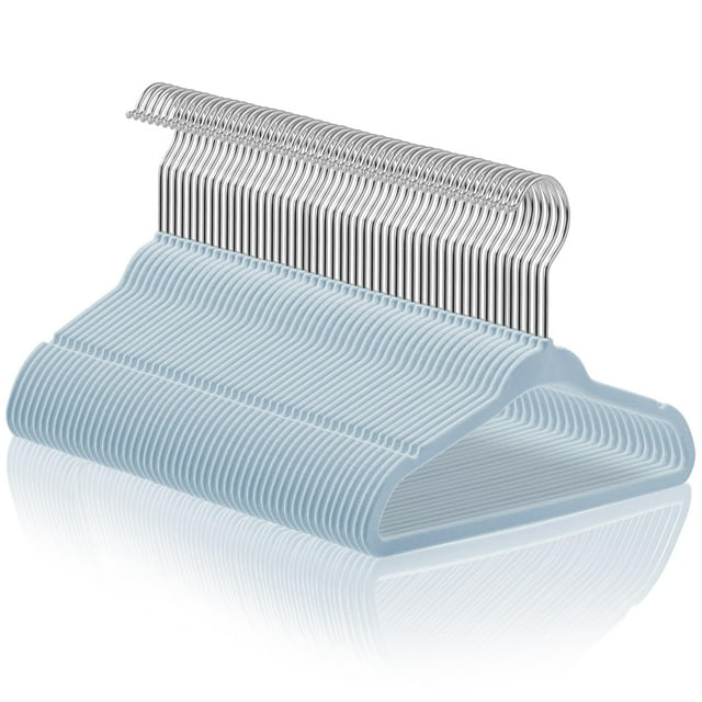 Perchas para bebés Casafield de terciopelo flocado, tamaño 11, azul claro x50