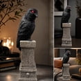 thumbnail image 6 of Clearance! Halloween Light‑Up Raven Figurine, 7.87in LED Red Eye Black Halloween Tabletop Statue, Gothic Resin Crow Ornament for Halloween Decorations, 6 of 6