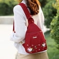 thumbnail image 6 of Backpack for Women Print Mini Backpack Lightweight Casual Travel School Shoulder Bag Red One Size, 6 of 6
