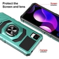 thumbnail image 7 of Compatible for TCL A3 Case / TCL A30 Case / TCL ION Z Case w/Tempered Glass Screen Protector [Military Grade] Ring Car Mount Kickstand Shockproof Hard Phone Case - Teal, 7 of 7