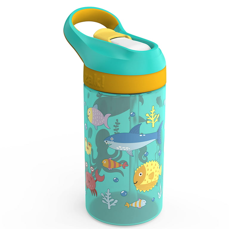 Zak Designs 16oz Plastic Kids' Water Bottle with Bumper and Antimicrobial  Spout 'Spaceships-Zaksaurus
